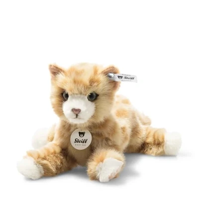 Bild av Steiff gosedjur Mimmi katt, sött mjukisdjur med plastögon, barn, pojkar och flickor, plyschdjur, 24 cm, gul, 099229