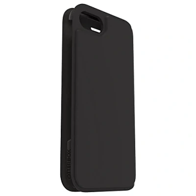 Bild av OtterBox Strada Via skal för iPhone 7/8/SE 2:e gen/SE 3:e gen, stöttåligt, fallsäkert, tunt, skyddande Folio med korthållare, testad till militärstandard x2, Svart