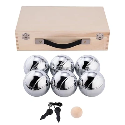Bild av Engelhart 010205 triplett boule set i ett vackert träfodral, 2 spelare: x 3 stycken