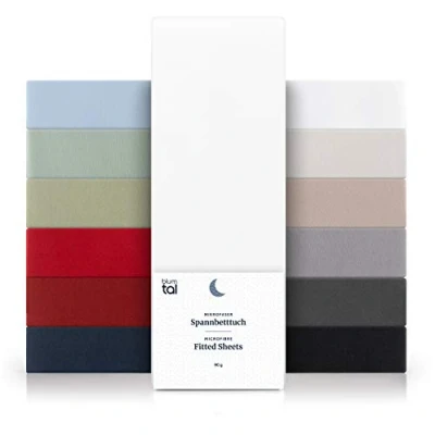 Bild av Blumtal® Påslakan 200x200 cm Av Mikrofiber Oekotex Certifierat Lakan Underlakan Sänglakan Vit