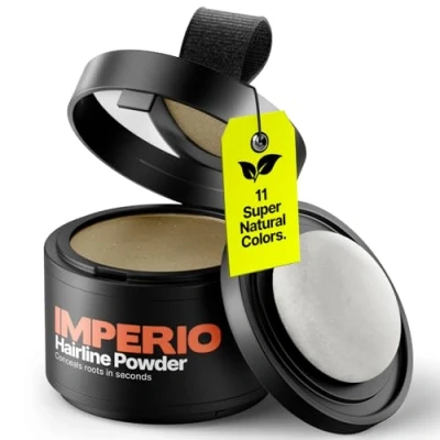 Bild av IMPERIO Appliceringspulder hår concealer för hårkomprimering kvinnor och män, vattentätt smink att dölja 4 g (mörkblond)