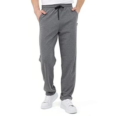 Bild av COMEOR joggingbyxor herr bomull sweatbyxor långa sportbyxor träningsbyxor herr, avslappnade byxor, Mörkgrå, 4XL