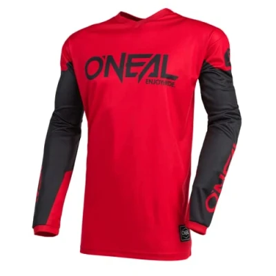Bild av O&#039;Neal Motorcykeltröja Enduro Motocross Andningsbart tyg, vadderat armbågsskydd, passar för maximal rörelsefrihet Jersey Element Threat Vuxen Svart Röd Storlek XL