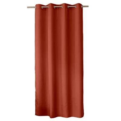 Bild av Enjoy Home Basic gardin i polyesterbaket 8 silveröljetter diameter 4 cm 140 x 240 terrakottafärg