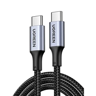 Bild av UGREEN USB C kabel 100W PD 3.0 laddningskabel snabbladdningskabel 5A/20V PPS kompatibel med iPhone 16/15, M3 MacBook Pro/Air, 2024 iPad Air, Galaxy S24 Ultra Pixel 9 Steam Deck etc. (0.5m)