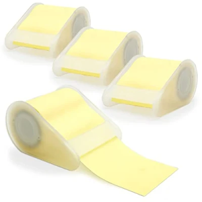 Bild av WAYTEX Paket med 4 rullar självhäftande anteckningar, omplacerbart papper stycken ingår, bredd 5 cm i en rulle om m, pastellgul