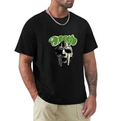 Bild av Mf Doom mode t shirt herr bomull kortärmad ledig unisex Svart, L