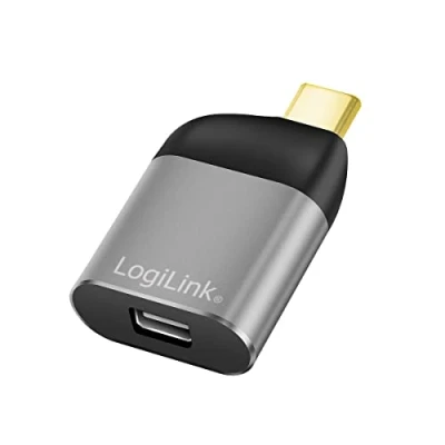 Bild av Logilink USB 3.2 Gen2 adapter Ultra HD 8K typ C (hane) till Mini DisplayPort (hona), färg: svart/grå