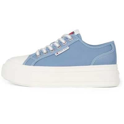Bild av Tommy Jeans Foxing Flatform Sneakers, Storlek: 41, Clear water Textil