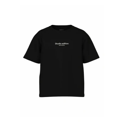Bild av Name IT pojkar Nkmbrody Ss Nreg Top Noos t shirt, Svart/tryck: w. Jet Stream Print, 158 164