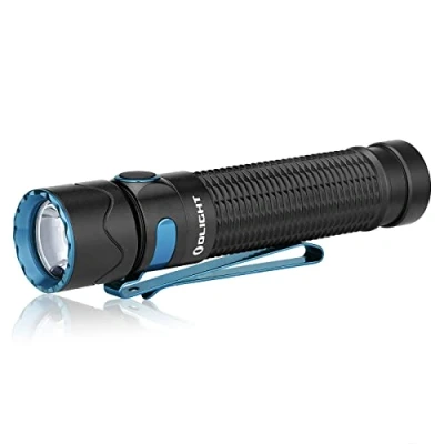 Bild av OLIGHT Warrior Mini2 LED ficklampa 1750 lumen, 220 räckvidd, upp till 45 dagars körtid, 5 belysningslägen, EDC uppladdningsbar taktisk ficklampa, för camping, äventyr, nödsituationer (svart)