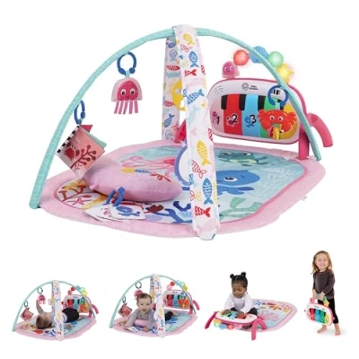 Bild av Baby Einstein, Multiaktivitetsgym för barn Ocean Explorers 4 i 1 med piano, 70+ ljud, 25+ minuters musik och ljus, språk, spädbarn, rosa (Jellyfish Jamboree)
