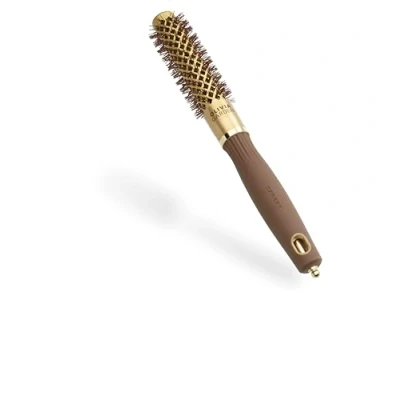 Bild av Olivia Garden Expert Blowout Shine Guld &amp; Brun 20 Rund keramisk antistatisk borste för glänsande och frissfritt föning