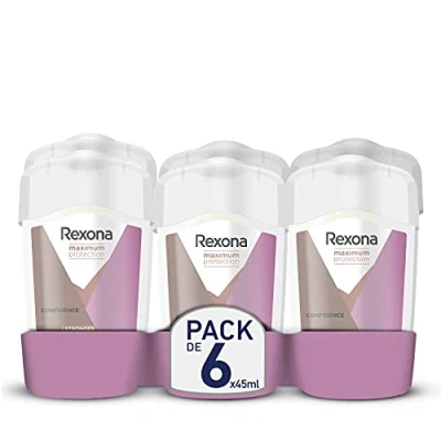 Bild av Rexona Maximum Protection Antiperspirant Cream Deodorant för kvinnor, mjuk solid förtroende, 45 ml, 6 pack