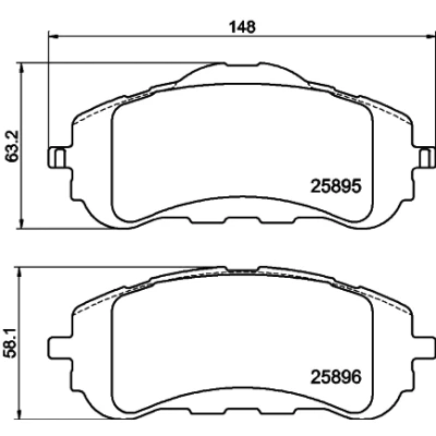 Bild av HELLA 8DB 355 021 321 Jeu de plaquettes frein non préparé pour indicateur d&#039;usure avec vis d&#039;étrier accessoires