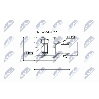 Bild av NTY NPW MZ 027 Tête de Cardan boîte automatique du côté vitesses MAZDA: 3 5 portes