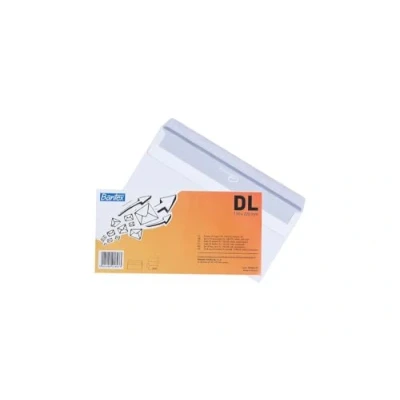 Bild av Bantex Självhäftande kuvert/kuvert DL (22 x 11 cm), vit, 25 stycken i folieförpackning