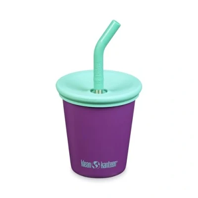 Bild av Lean Kanteen Kid Cup mugg i rostfritt stål med sugrörslock 284 ml glittrande druva