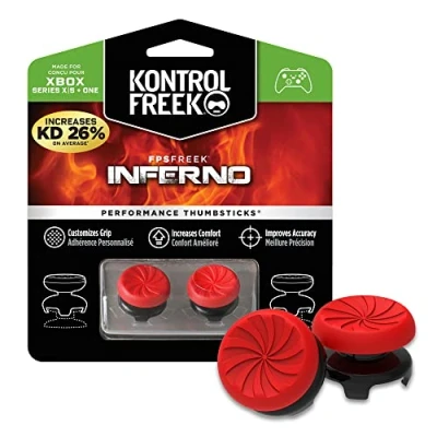 Bild av KontrolFreek FPS Freek Inferno för kontroller till Xbox One och Series X Performance Thumbsticks 2 höga konkava Röd