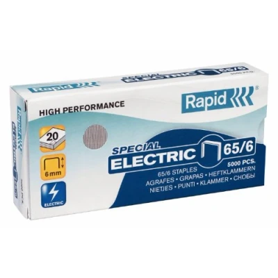 Bild av Rapid 24869000 65/6 starka häftklammer, robust galvaniserad sladd, 6 mm benlängd, 20 ark, paket med 5000