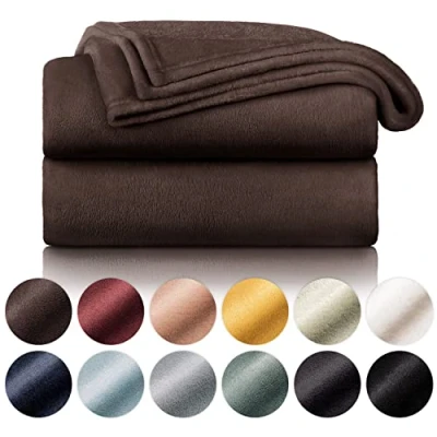 Bild av Blumtal Fleecefilt 270 x 230 Mörkbrun Pläd OEKO TEX® certifierad, Soffpläd, Cocooning Tjock, mjuk och varm Hög kvalitet