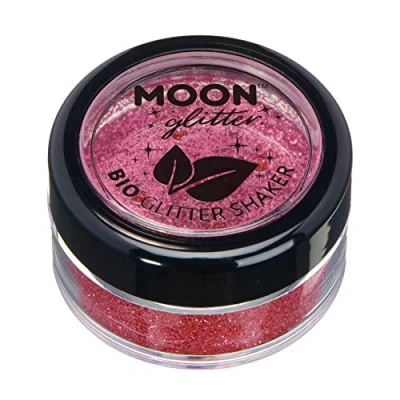 Bild av Eco glitter Shakers Biologiskt nedbrytbara från Moon 100% kosmetisk ekologisk för ansikte, kropp, naglar, hår och läppar 5 g rosa