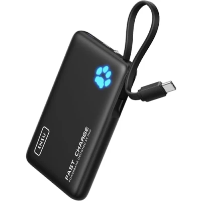 Bild av INIU Power bank, ministorlek 45 W 10 000 mAh powerbank med integrerad USB C kabel, PD3.0 QC4.0 in och ut, liten men stark externa mobiltelefonbatterier för iPhone 16 15 14 13 12 Pro Max Mini