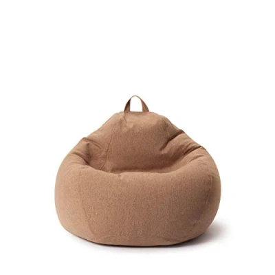 Bild av Lumaland sittsäck Comfort Line inomhus beanbag 70 x 80 50 cm med mer än 1 miljon justerbara EPS pärlor mjuk och bekväm golvkudde fåtölj för barn vuxna 120 l volym [brun