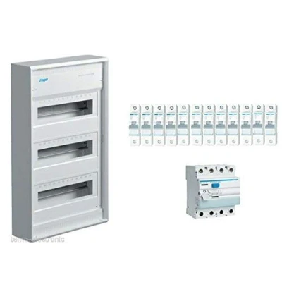 Bild av TM: Hager ytmonterad fördelare 3 x 12 TE inkl. dörr + montering/1 VA36CN, 1x VA36T, LS MBN116, FI CDA440D