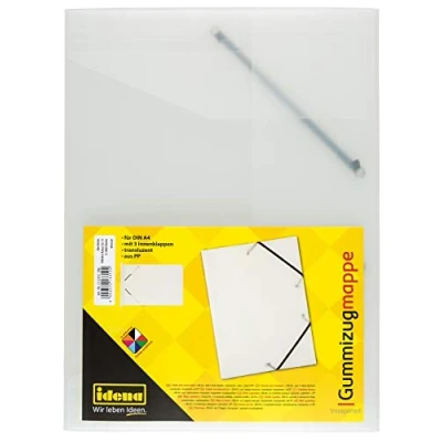 Bild av Idena 213312 Samlarmapp med elastiskt band för DIN A4, tillverkad av polypropen, transparent, 1 styck