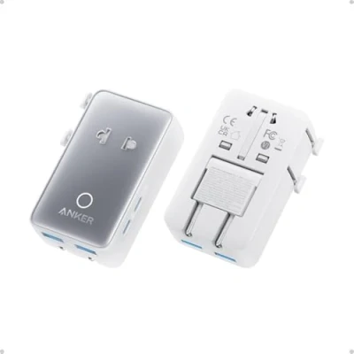 Bild av Anker Nano Travel Adapter Worldwide, Universal Reseadapter med 4 x USB, 2 USB C, A och 1 AC, Socket för Tyskland, USA, England, Kan användas i över 200 länder, perfekt