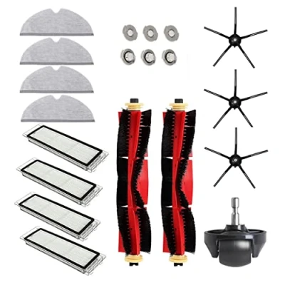 Bild av Chuancheng. Set i 20 bitar för Xiaomi Roborock S6 S60 S65 S5 MAX T6 dammsugartillbehör, 2 rullborstar, 4 filter, moppdukar, 3 sidoborstar, 6 st filter till vattentank, 1 hjul