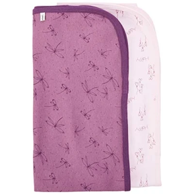Bild av PIPPI Unisex baby 2 pack filt för inlindning, lek och skydd, lämplig set med badkläder, Flerfärgad (Deep Purple 655), (tillverkarens storlek: 70 x 70), En Storlek