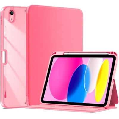 Bild av ProCase fodral för iPad 10. Generation 2022 10,9 tum med pennhållare, stötsäkert smart skyddande skal, kompatibel 10:e generationens rosa