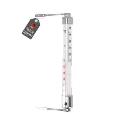Bild av Lantelme Fönstertermometer med vätskedisplay urval av 3 varianter utomhusmontering tillverkad i Tyskland (metall 1)