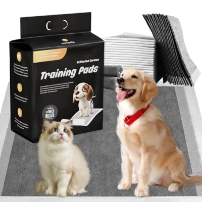 Bild av Nanipets® Basics Träningskuddar Active Carbon För Hundar Och Valpar, Superabsorberande Läckagesäkra Puppy Pads Dog, 45 X 60 CM Extra Large, 50 Stycken