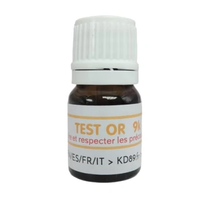 Bild av KD89 Reaktivt test/lösning för att testa guld, silver eller platina med instruktioner på flera språk expertis smycken, delar, bulletiner 2,5 ml (9k)
