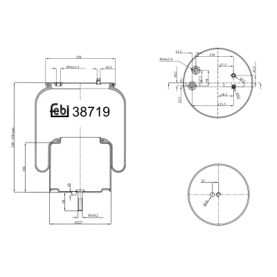 Bild av FEBI BILSTEIN 38719 Soufflet à air, suspension pneumatique SCANIA: P,G,R,T series