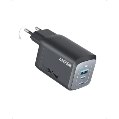 Bild av 100 W USB C Plug, Anker Prime GaN väggladdare, 3 Port Compact och Foldable Fast Charger, för MacBook Pro/Air, iPad Pro, iPhone 14/Pro, Galaxy S23/S22, Observera20, Pixel, Apple Watch, mer