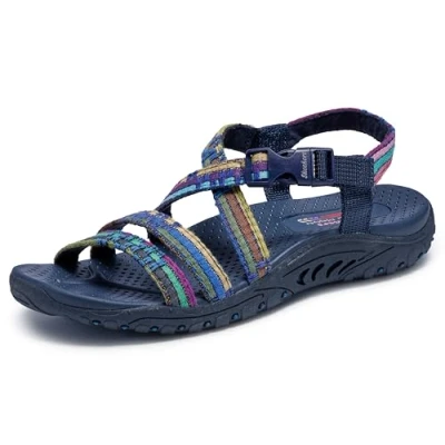 Bild av Skechers Dam Reggae Sew Me Boho vävd rem, Marinblå Flerfärgad, 40 EU