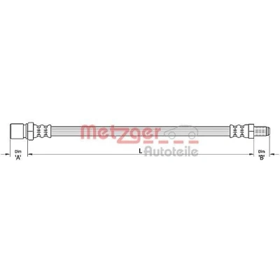 Bild av METZGER 4110310 Flexible De Frein 442 FIAT: Panda II 5 portes