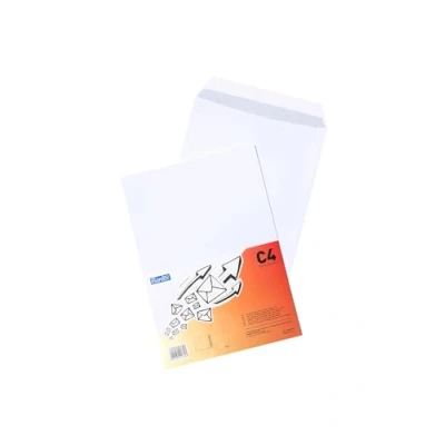 Bild av Bantex kuvert DIN C4 (32,4 x 22,9 cm) / med självhäftande remsor, 50 stycken i folieförpackning (vit)