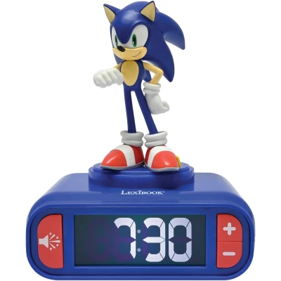 Bild av Lexibook, Sonic The Hedgehog, Nattlampa Väckarklocka, Ljud och Melodier, Bakgrundsbelyst LCD skärm, Luminous, Snooze, Blå, RL800SN