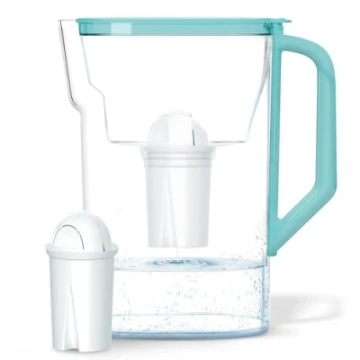 Bild av Wessper Vattenfilterkanna med Filter 2.7 L, Kylskåpskanna Kompatibel Brita Classic, Minskar Kalk Och Klor Innehåller Vattenfiltrerande Karaff + Vattenfilterpatron Mint