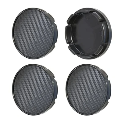 Bild av Set om 4 stycken x 55 mm navkapslar/centrumkåpor (kolsvart, svart)