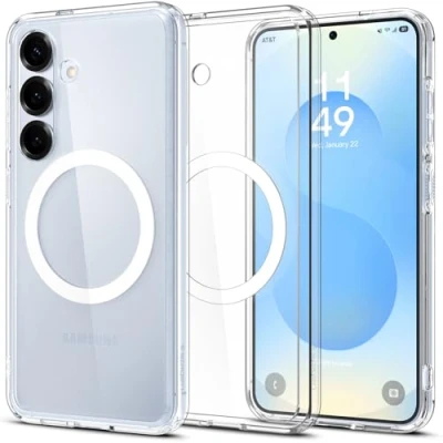 Bild av Spigen Ultra Hybrid MagFit Case för Samsung Galaxy S25 Skal Fodral, Kompatibel med MagSafe Clear White