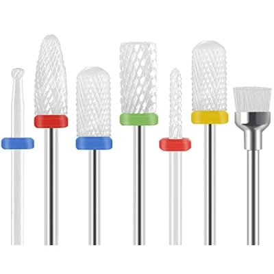 Bild av Ceramic Nail Drill Bits, Homeet 7 Pack Bits Kit for Gel Nails, Professional Remove Acrylic Cuticle Tools Manicure Pedicure