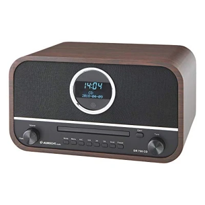 Bild av Albrecht DR790CD digital radio DAB+, 27790, multifunktionell inkl. CD spelare och Bluetooth, trähölje i mörkbrun
