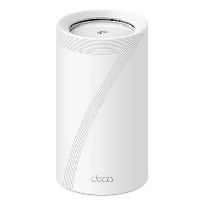 Bild av TP Link Deco BE85 Wi Fi 7 Mesh WLAN set (1 pack) BE19000 Tri Band router och repeater, 10 Gbit/s Ethernet/fiberport, 19 Gbps wifi hastighet, WPA3, 320 MHz kanaler, 6 GHz, vit