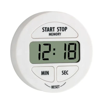 Bild av TFA Dostmann Digital timer och stoppur, 38.2022.02, liten praktisk, magnetisk, med minnesfunktion, vit, plast, L 55 x B 17 H mm